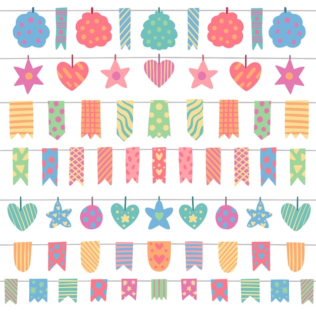 Free vector birthday decoration with colorful design