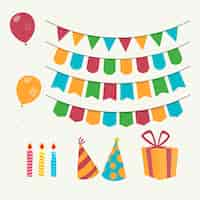 Free vector birthday decoration with gifts