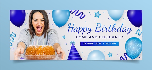 Бесплатное векторное изображение Шаблон оформления дня рождения
