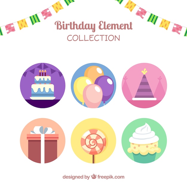 Free vector birthday element collection