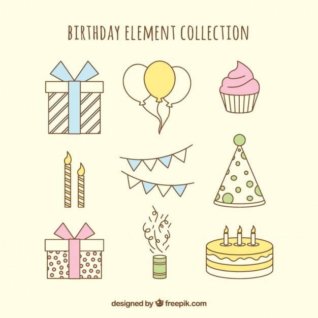 Free vector birthday elements collectio