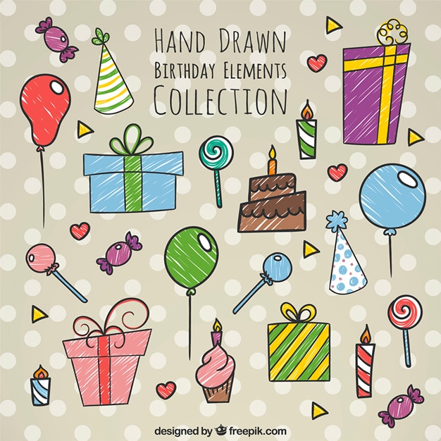 Free Vector birthday elements collectio