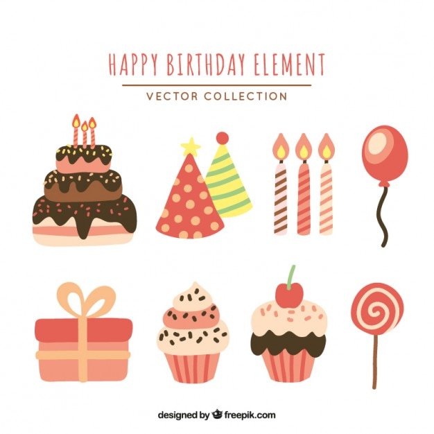 Free vector birthday elements collection