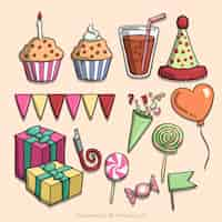 Free vector birthday elements set