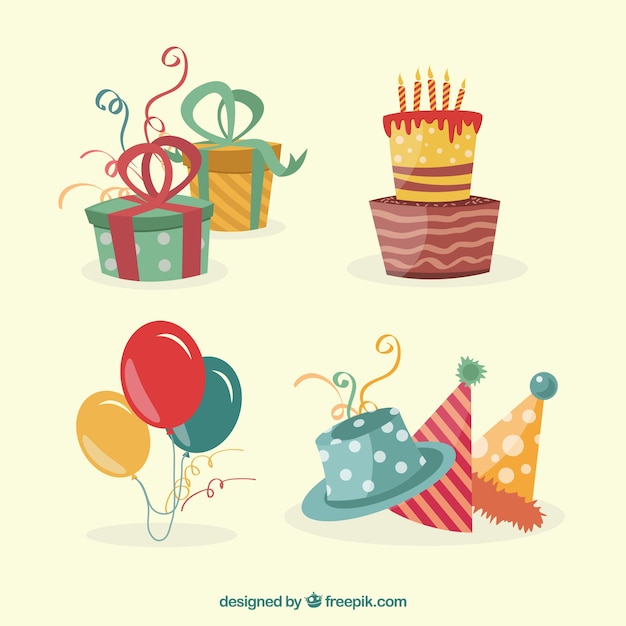 Free vector birthday elements