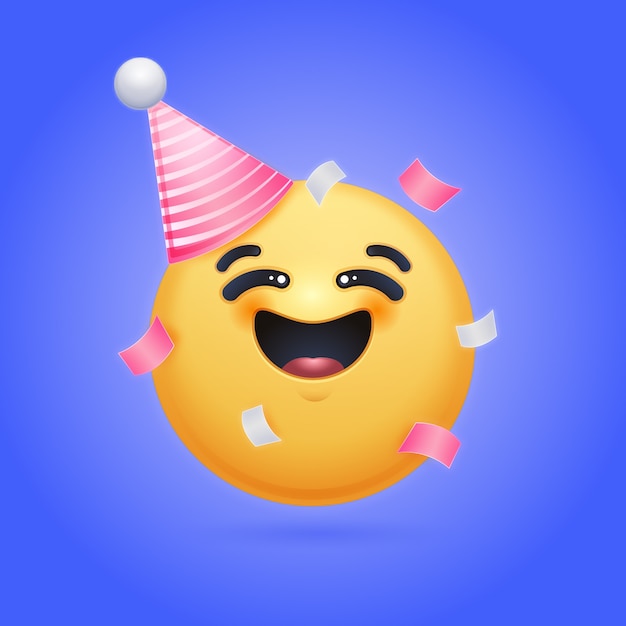 Vettore gratuito illustrazione di emoji di compleanno