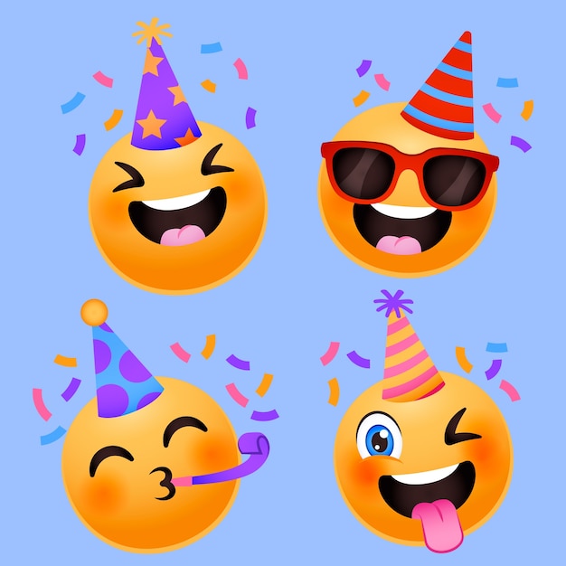 Free vector birthday emoji illustration