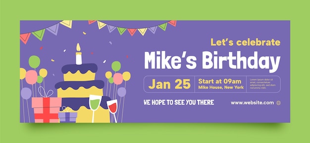 Birthday facebook cover design template