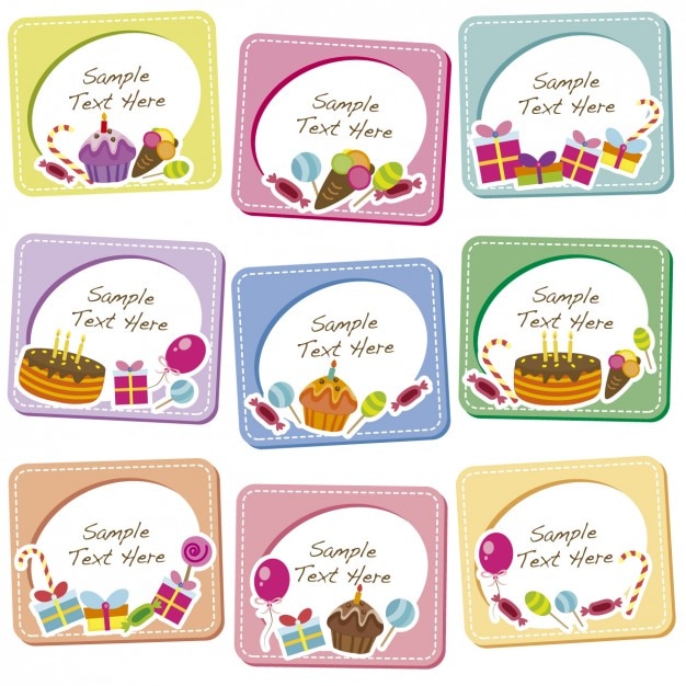 Free vector birthday frames collection