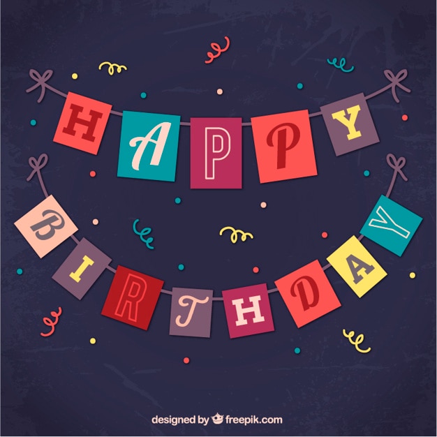 Free vector birthday garland card