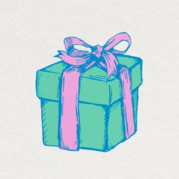 Наклейка на подарочную коробку на день рождения в красочном винтажном стиле