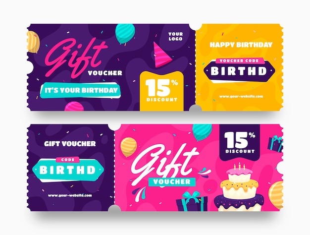 Birthday gift voucher template design