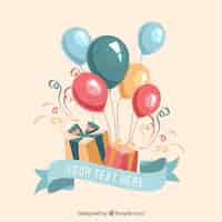 Free vector birthday gifts and balloons