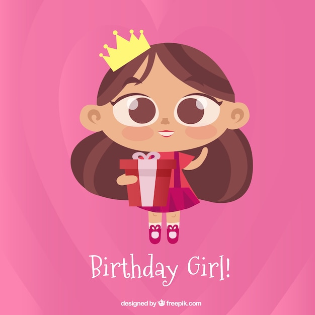 Free vector birthday girl