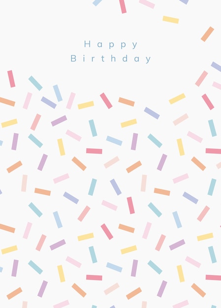 Шаблон поздравительной открытки на день рождения с конфетти посыпать фоном