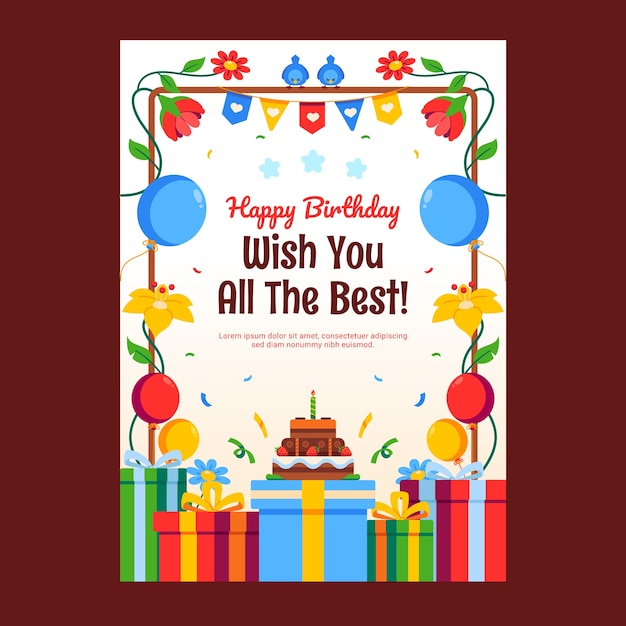 Free vector birthday greeting card template