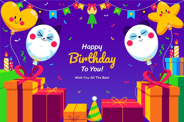 Free vector birthday greeting card template