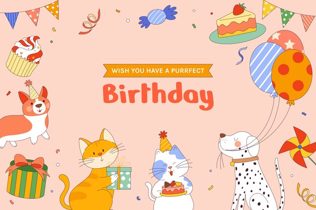 誕生日祝賀カードのテンプレート