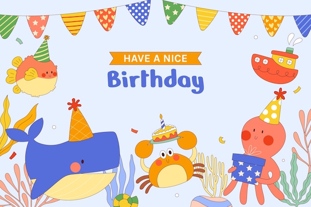 Free vector birthday greeting card template