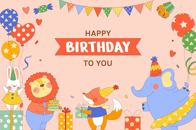 Free Vector birthday greeting card template