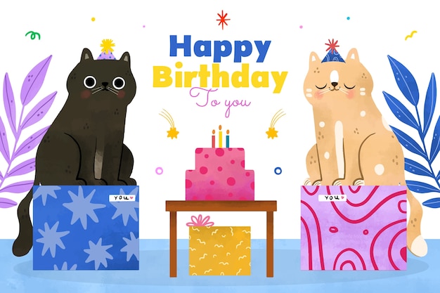 Free vector birthday greeting card template