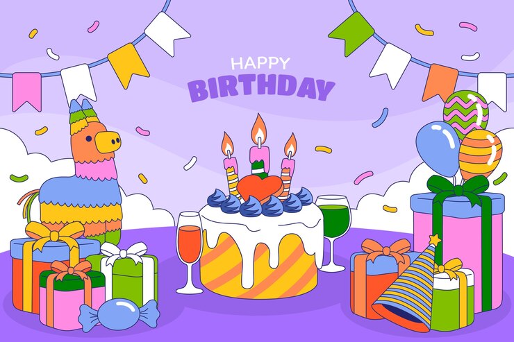 무료 Vector 생일 축하 카드 템플릿