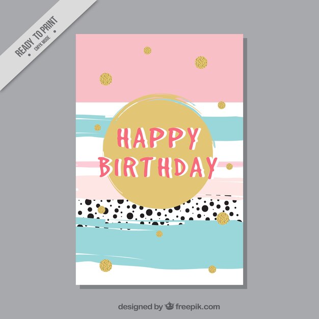 Free Vector | Birthday greeting card with golden circles