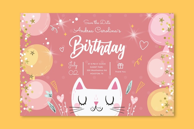 Birthday horizontal banner template