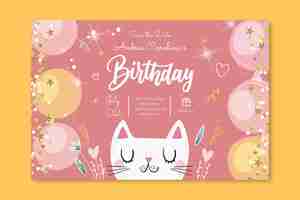 Free vector birthday horizontal banner template