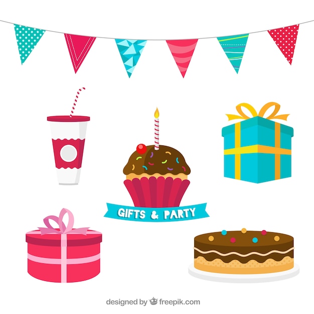 Free vector birthday icon collection