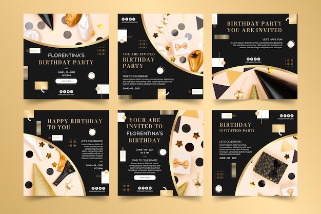 Birthday instagram posts design template