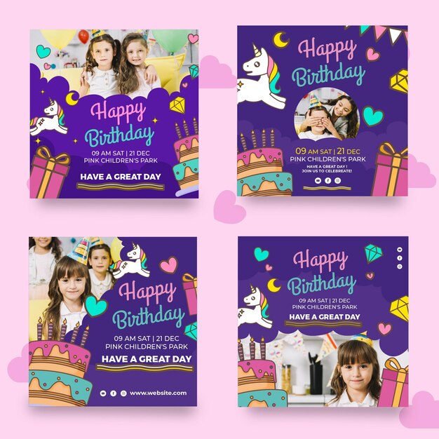 birthday instagram posts template