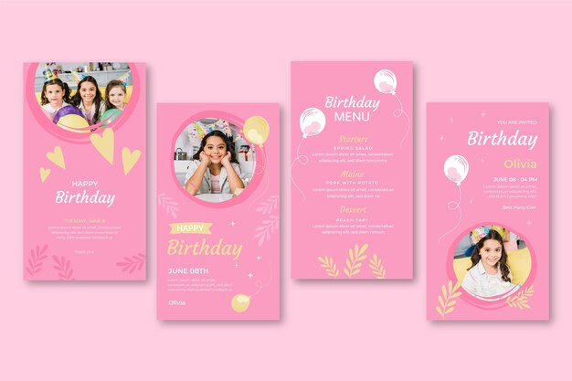 Birthday instagram stories set
