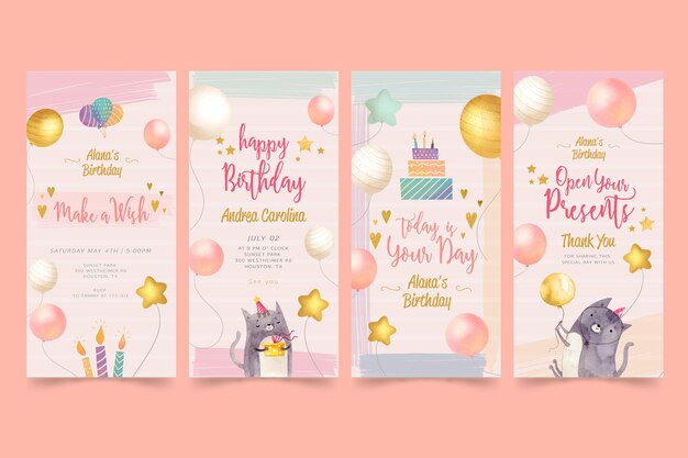 Birthday instagram stories template