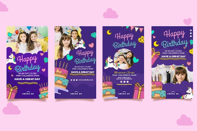 Birthday instagram stories template