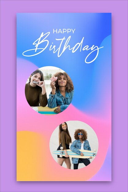 Birthday instagram story template design