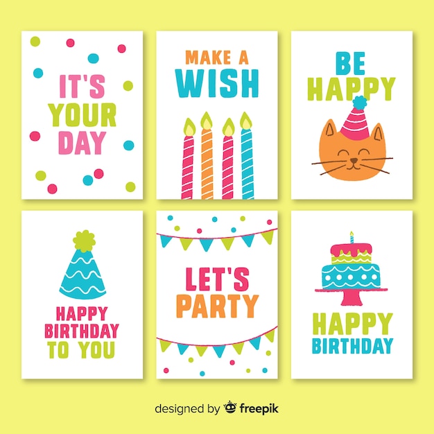 Free vector birthday invitation card collection