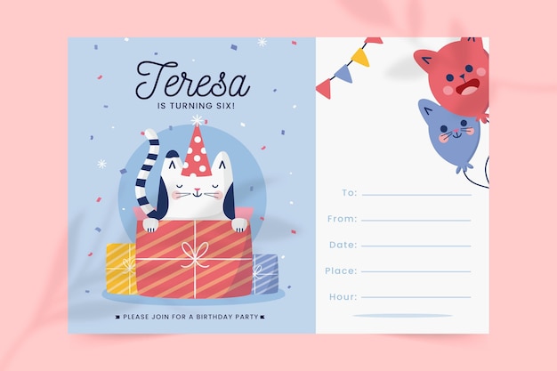 Free vector birthday invitation concept