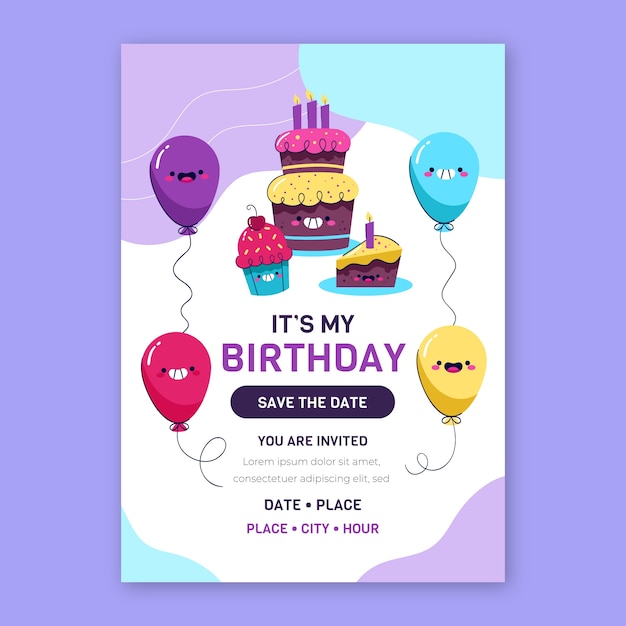 Birthday invitation design template