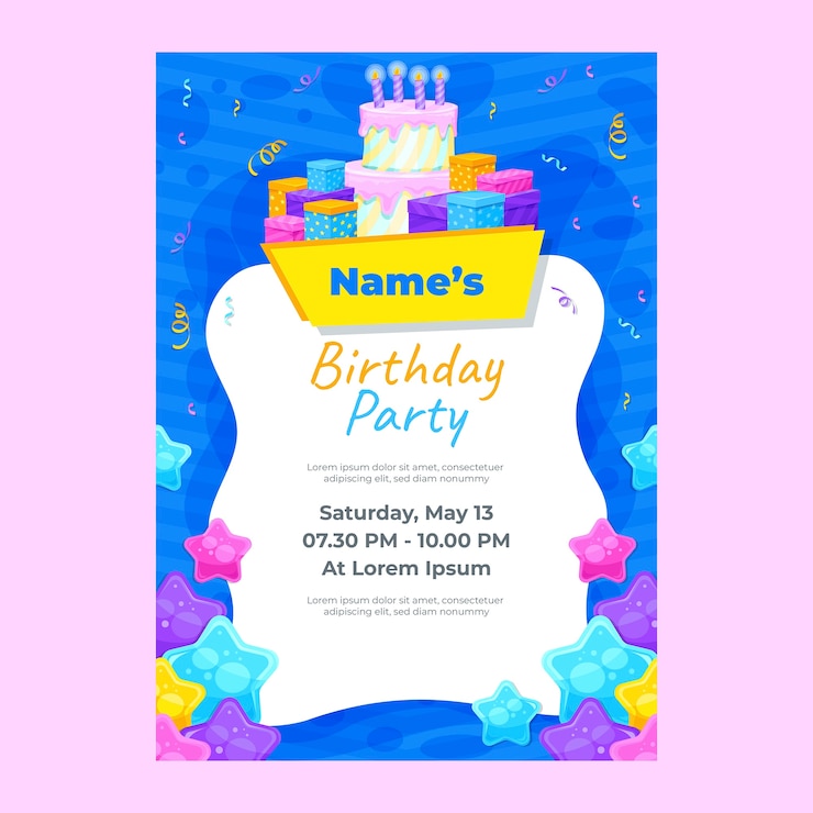 Free Vector | Birthday invitation design template