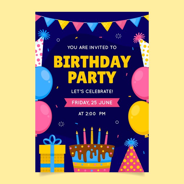 Birthday invitation design template