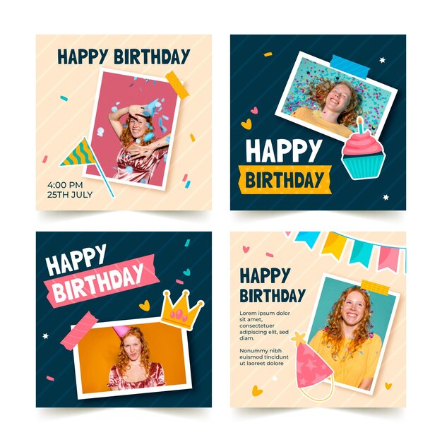 birthday invitation instagram post collection