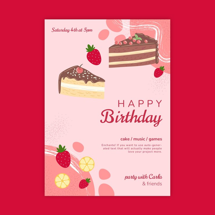 Free Vector birthday invitation template design