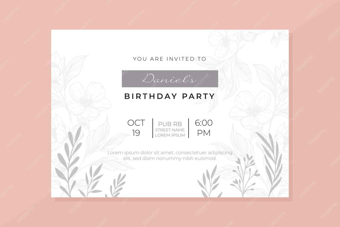 Free Vector | Birthday invitation template with image