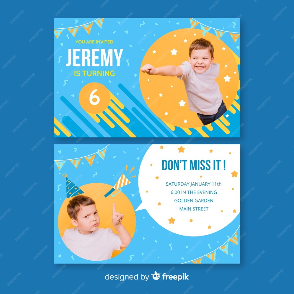 free-vector-birthday-invitation-template-with-photo