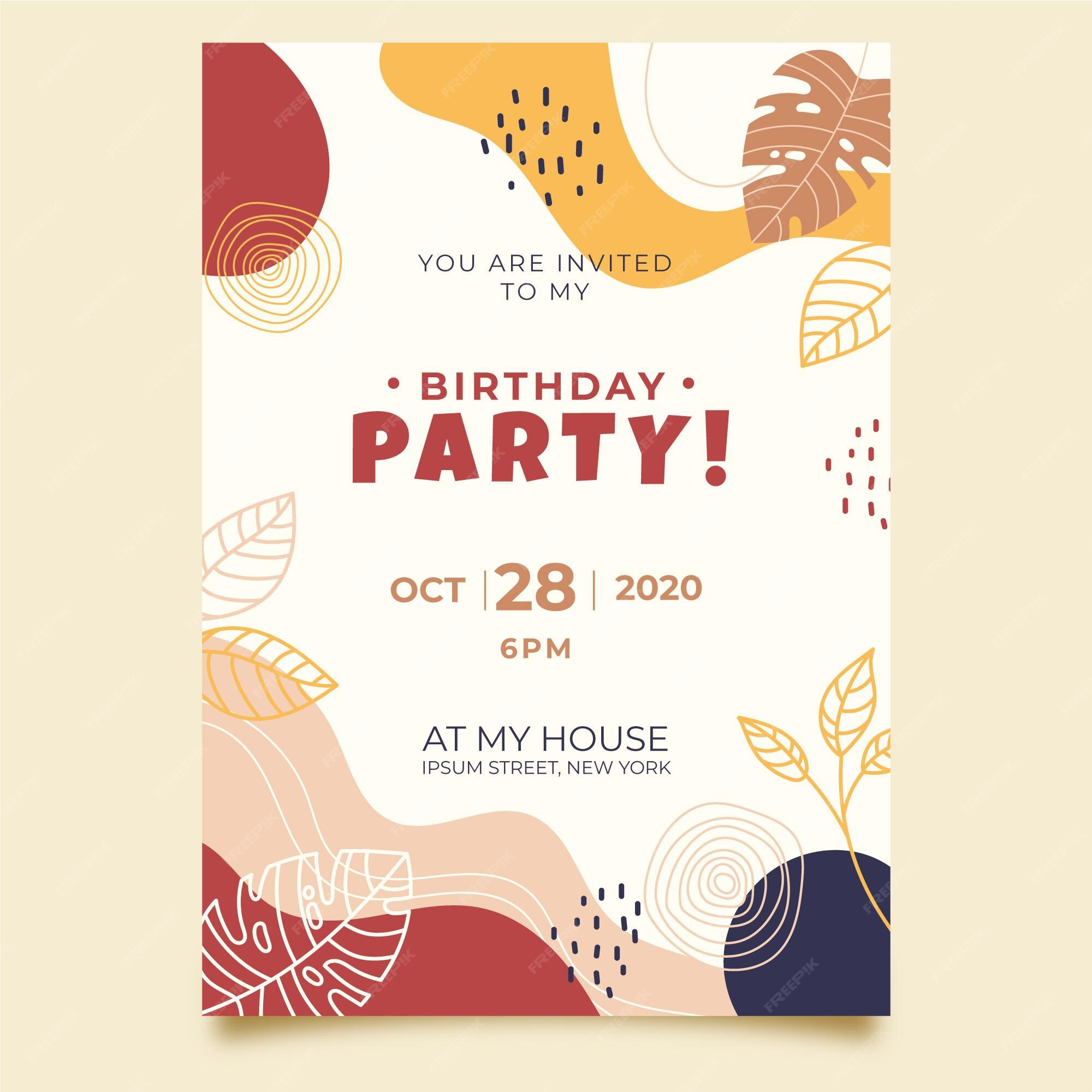 Free Vector | Birthday invitation template