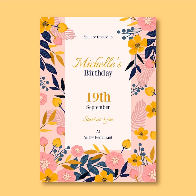 Free vector birthday invitation template