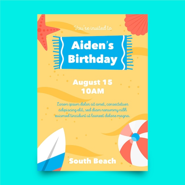 Birthday invitation template