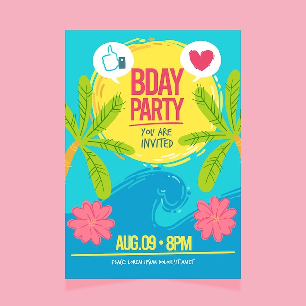 Free vector birthday invitation template