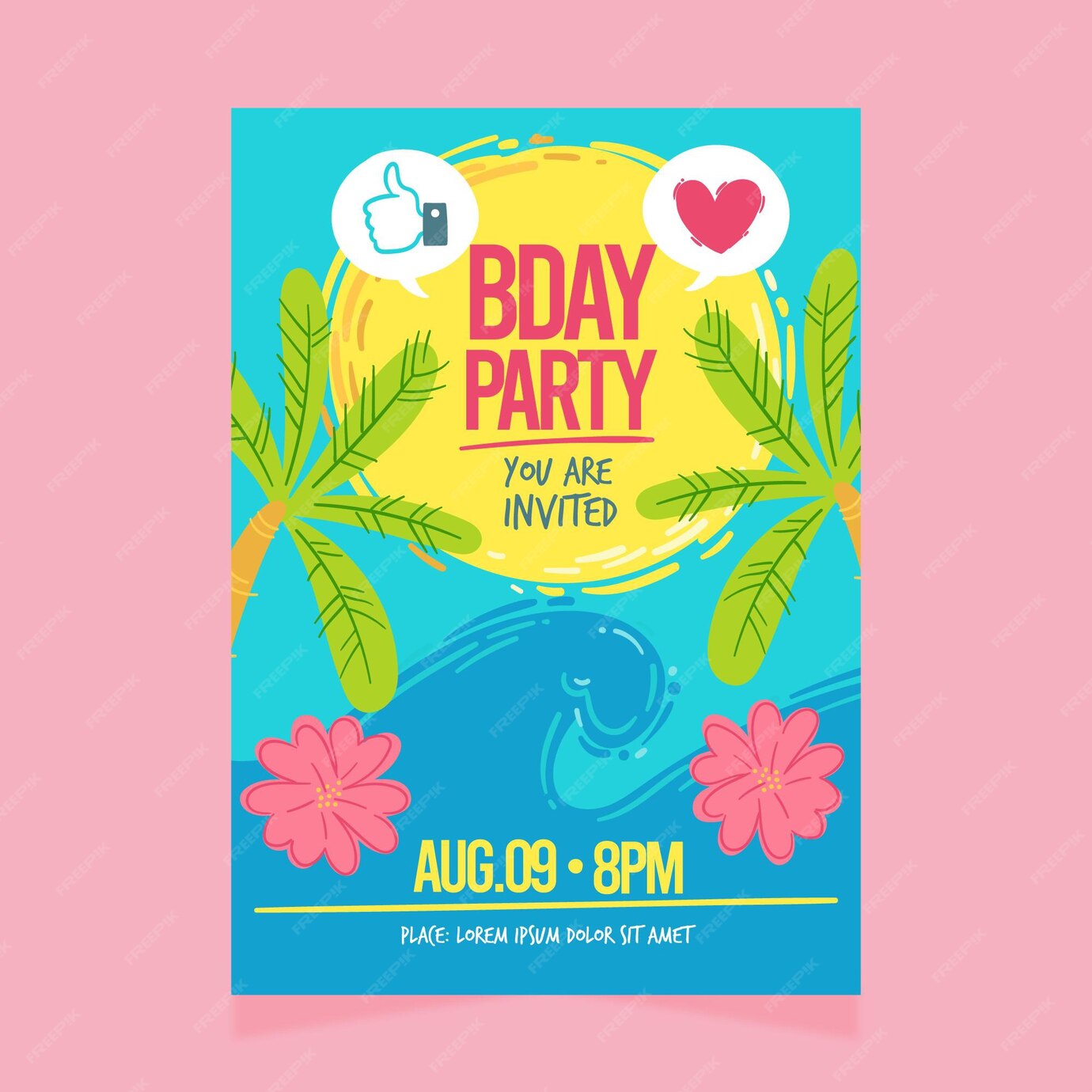 Free Vector | Birthday invitation template